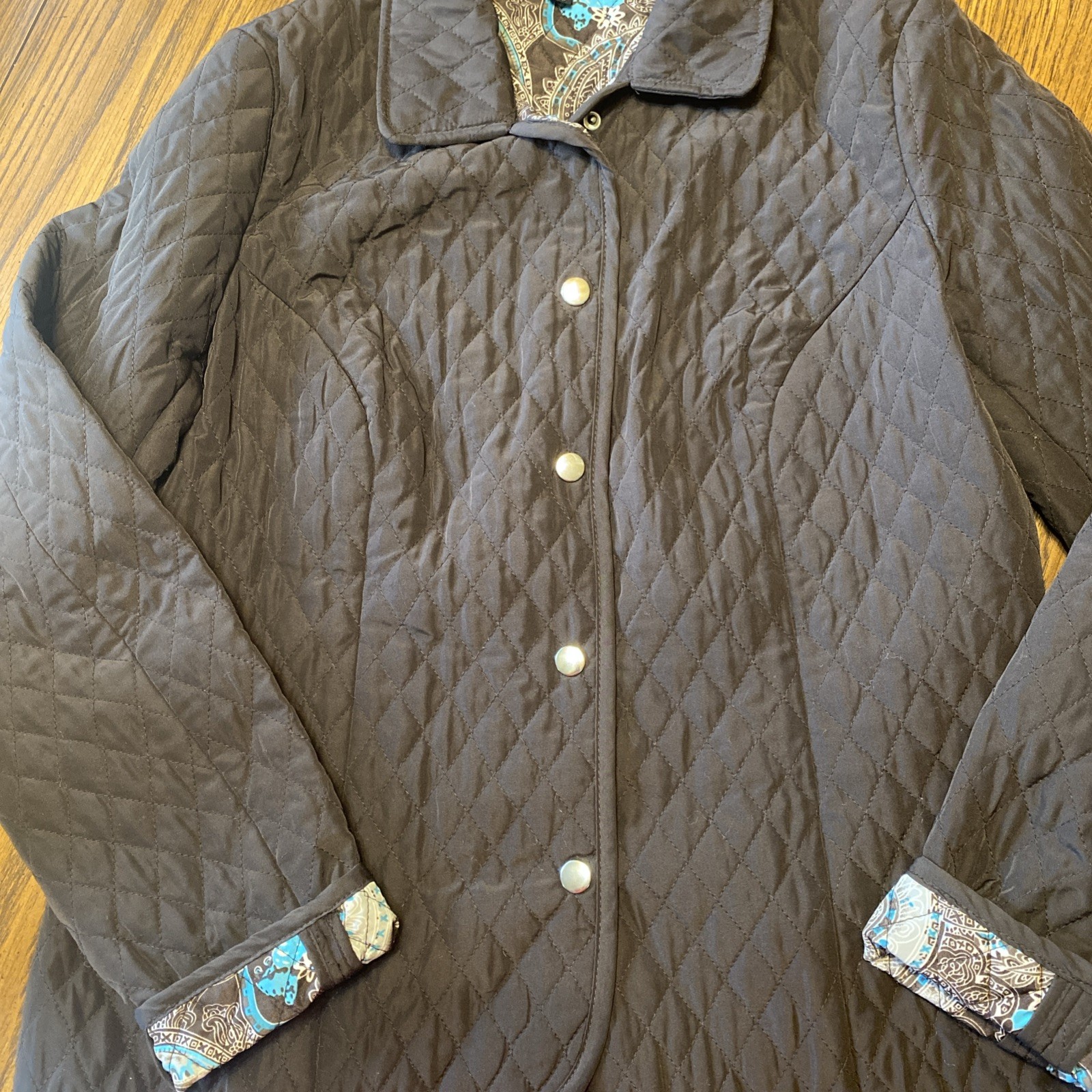 Briggs New York Quilted Dk Brown Jacket Womans Sz 8