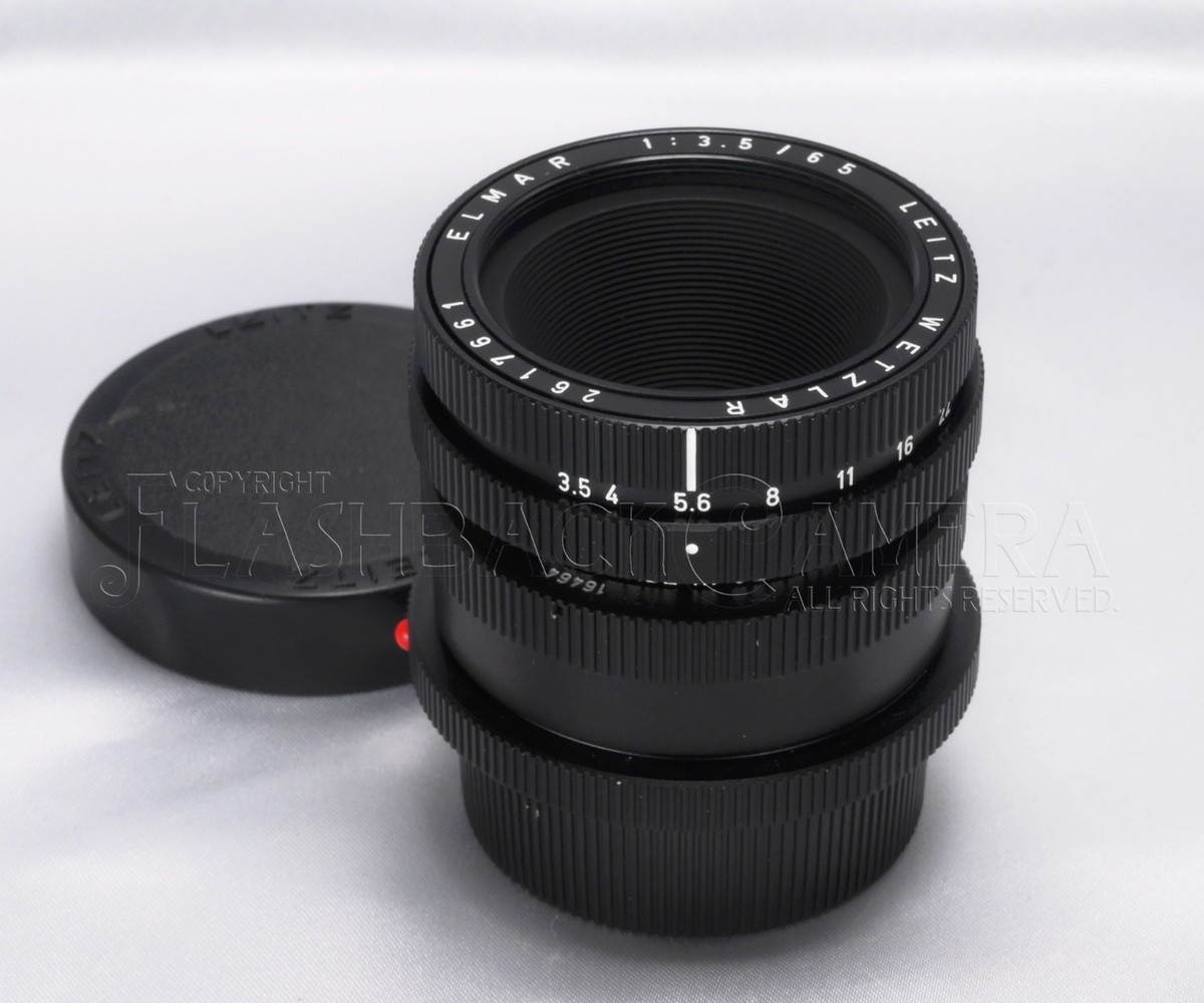 CLA'd * Leitz Elmar 65mm f3.5 + 16464 Black 2nd Visoflex f. Leica