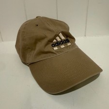 Vintage Adidas Embroidered Logo Baseball Cap Tan Strapback