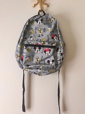 Disney Mickey Friends Gray Character Print Kids Medium Zip Backpack Pockets