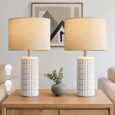 23" Modern Ceramic Table Lamps Set of 2 - Table Lamps for Living Room, Farmhouse