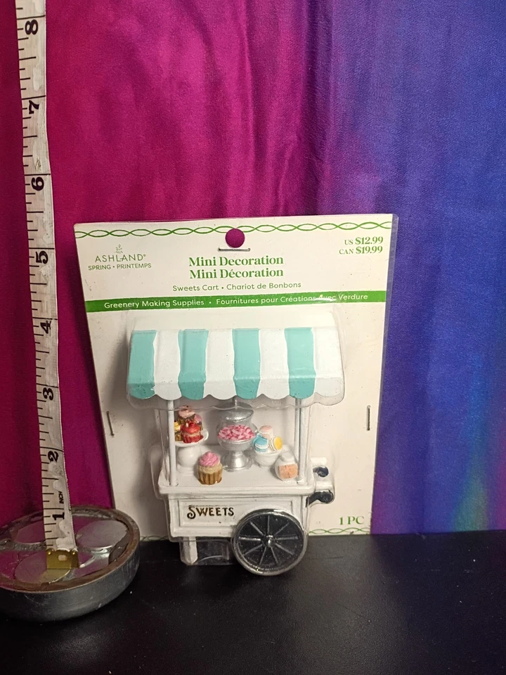 Mini carro de dulces decoración Ashland Spring miniatura estatuilla jardín de hadas... Foto 2 de 3