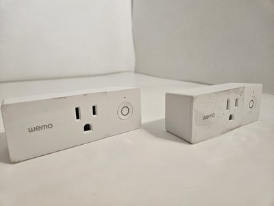Lot of 2 WEMO Mini Smart Outlet Plug Wi-Fi Enabled White (F7C063)