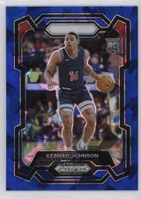 2024-25 Panini Prizm Draft Picks Blue Ice Prizm 11/99 Keshad Johnson #66 8d2