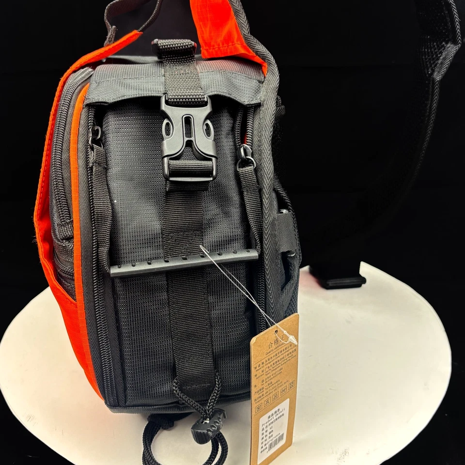 Bolso Bandolera Caden Naranja Negro Cámara Correas Ajustables Trípode Lazos Eslinga Foto 2 de 4