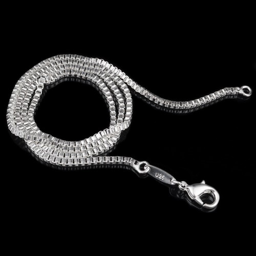 Wholesale lots-5pcs 925 Color Silver Plated Box Chain Necklace 16-24 inch - Picture 9 of 9