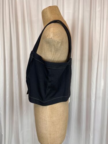 Top Veronica Barba Tiffany Blu Bottone Frontale Top Gilet Taglia L Nuovo con etichette $298 - Foto 3 di 6