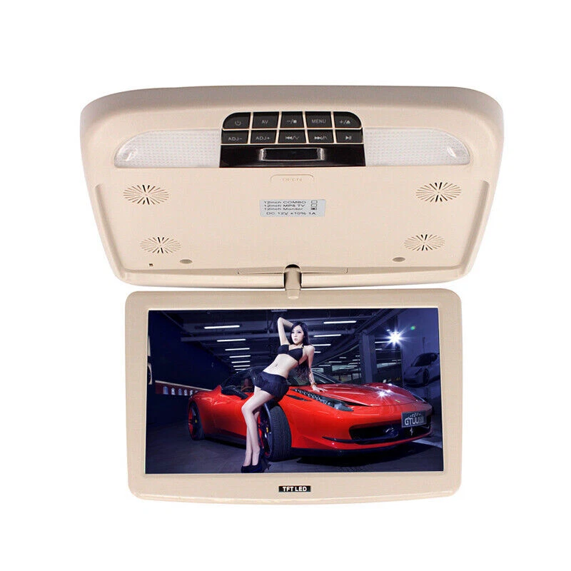 12 Inch Car Monitor Flip Down TFT LCD Monitor Car Roof Mount Monitor w/ Remoted - Image 3 of 4