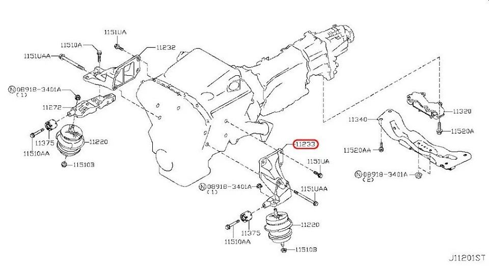 NISSAN OEM Engine Mounting Bracket LH 11233-4GA5A for Infiniti Q50 2014-2019 - Image 3 of 4