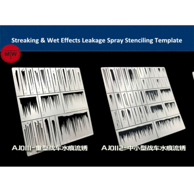 Alexen AJ0111/AJ0112 Streaking & Wet Effects Leakage Spray Stenciling Template