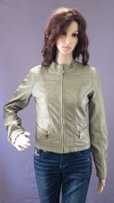 Therapy Jacket Faux Leather Tan Full Zip Size S