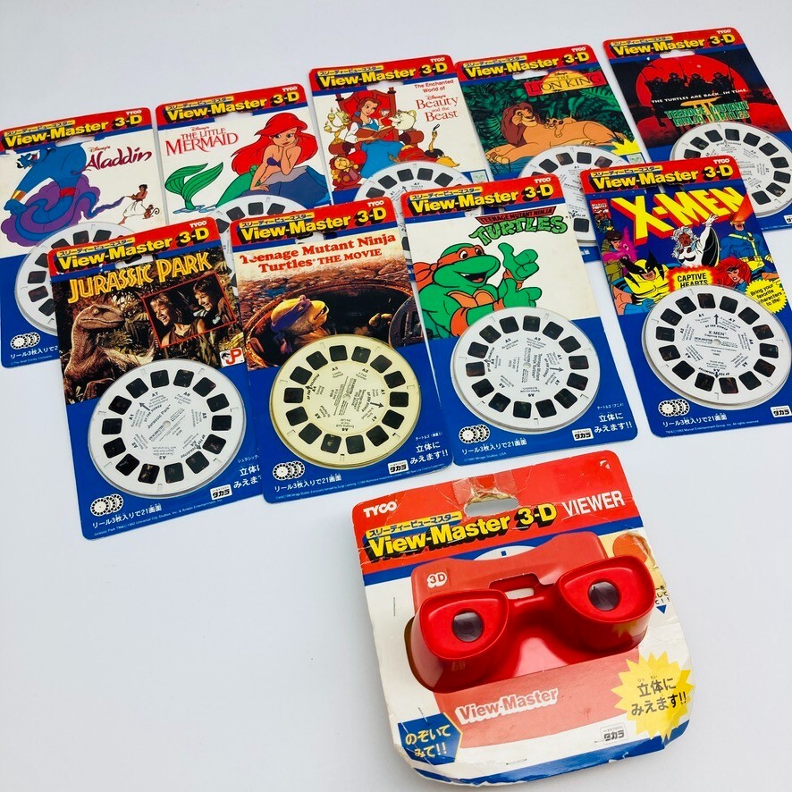 View Master トーキング・ビューマスター・ビューワー ライテッド Vintage View-Master 3D Viewer & 9 Charactor Reel Set TYCO