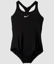  75 Nike Girls Black Scoop-Neck Racerback One-Piece Sport Swimsuit Size S