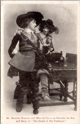 Martin Harvey, Nell De Silva ''Breed of the Threshams'' Play- 1904 Posted Postcard
