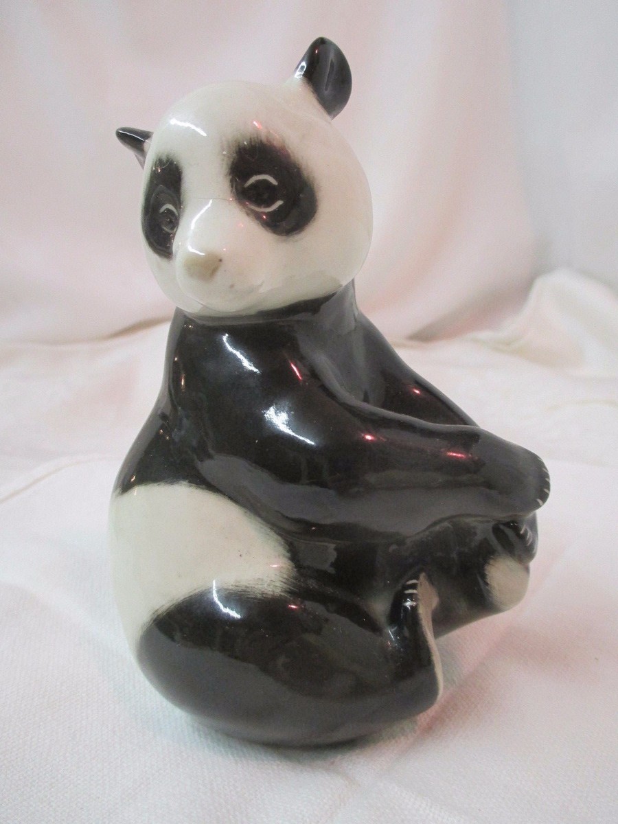 Vintage USSR Lomonosov porcelain Figurine Panda Bear Sitting | eBay