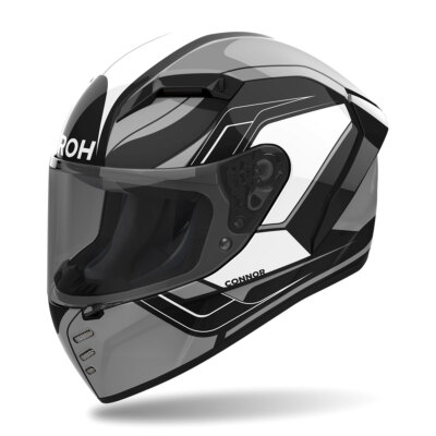 Integral Helm AIROH Connor Dunk Grau Schwarz Weiß Glanz