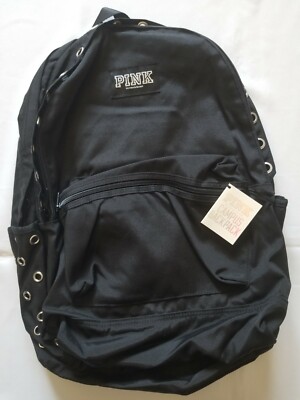 Victoria\'s Secret PINK Campus Backpack-Laptop Travel Book Bag Tote Black Grommet Victoria main image 4