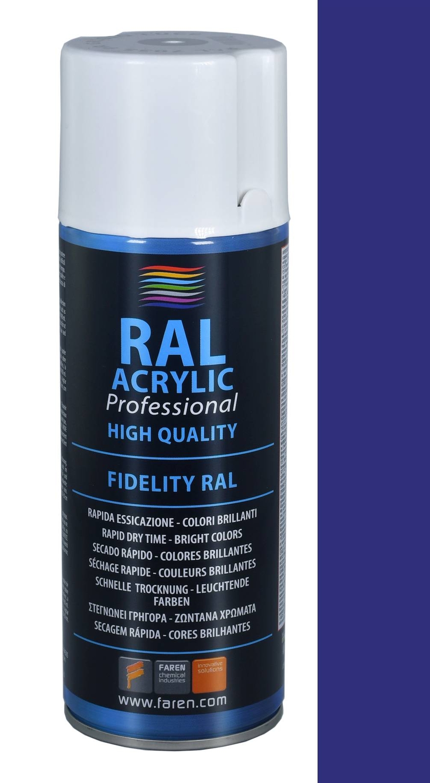 Faren RAL ACRYLIC,Vernice spray Acrilica 100%, 400ml(RAL 5002 BLU OLTREMARE)-1pz