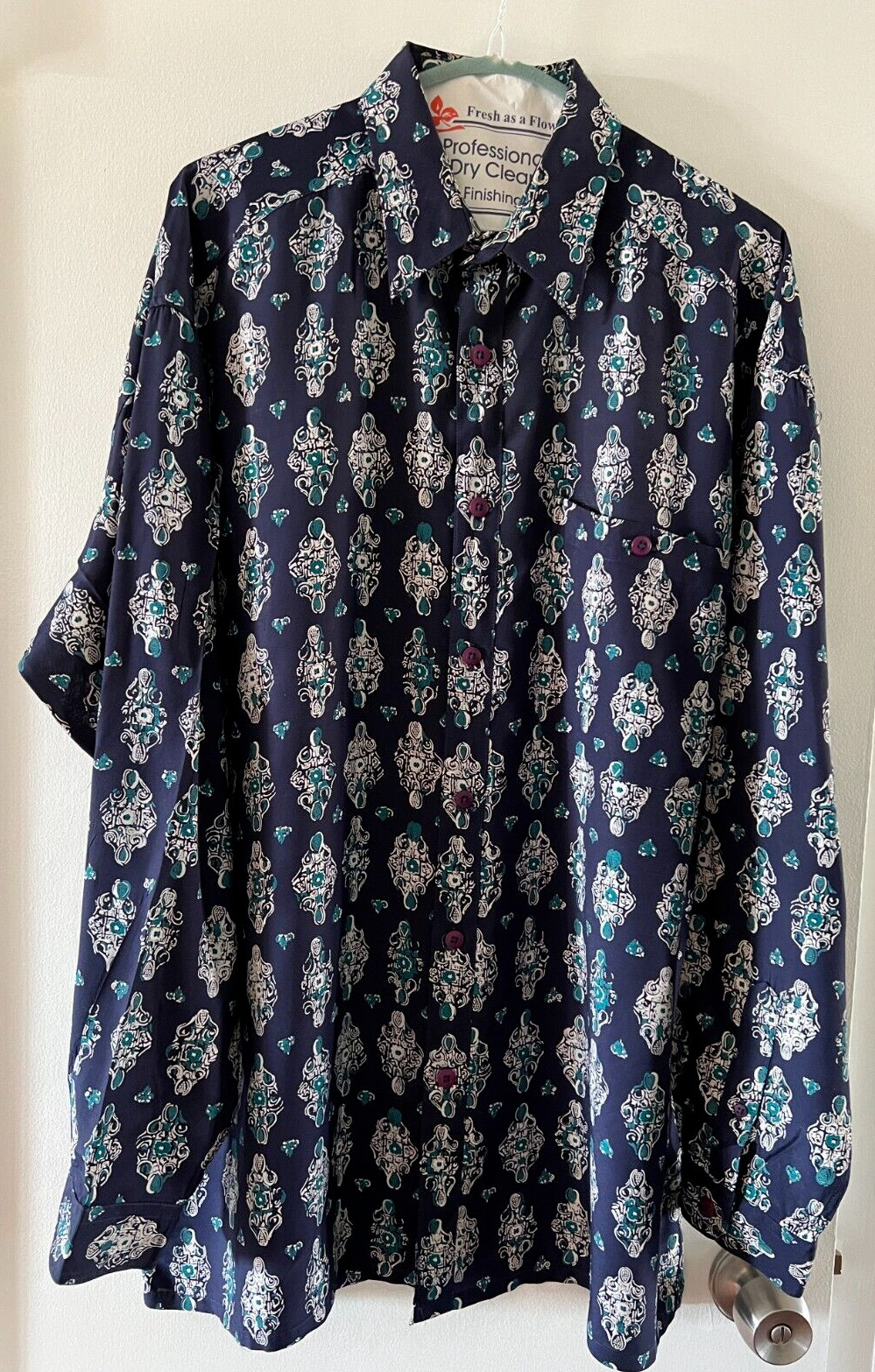 Basic Elements Mens Multicolor Shirt Rayon Long S… - image 1