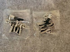 Rhinestone Zebra Print Star Cell Phone Dust Plug Pendant/Charm; 2 Pack-New