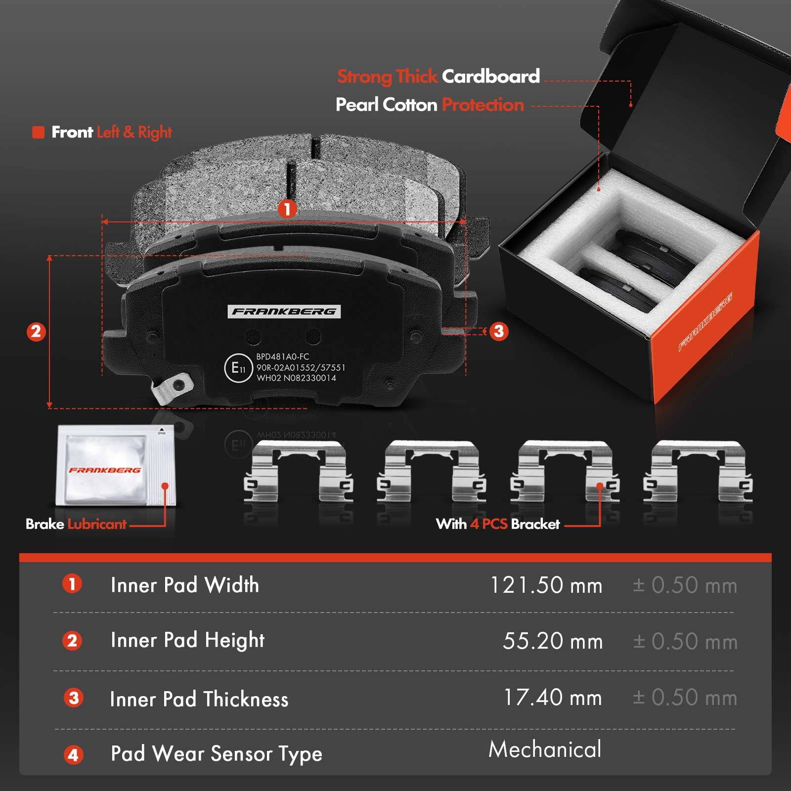 Brake Discs & Brake Pads Front for Kia Picanto III 20172023 1.0 1.2