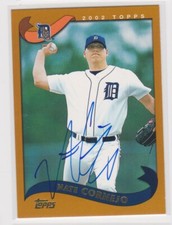 AUCTION NATE CORNEJO DETROIT TIGERS 2002 TOPPS #586  AUTOGRAPHED CARD CREASED
