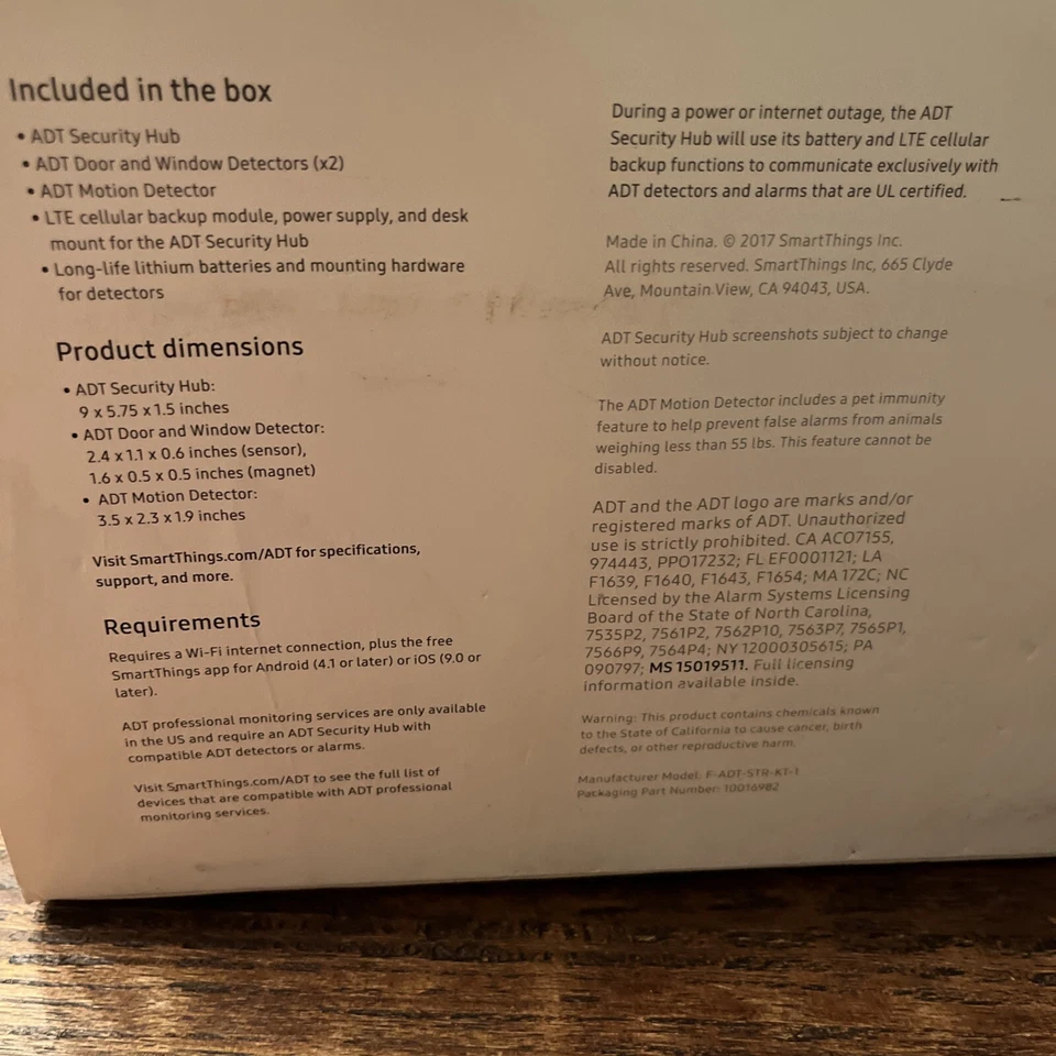 ADT Home Security Starter Kit Samsung SmartThings Motion Alarms F-ADT-STR-KT-1 - Image 2 of 4