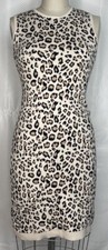 CUPCAKES AND CASHMERE WOMEN'S CREW SLEEVELESS BACK ZIP ANIMAL SWEATER DRESS S