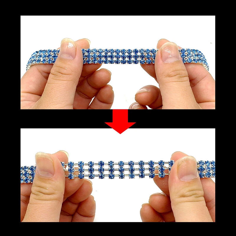 Rhinestone Puppy Dog Collars Crystal Kitten Cat Necklace Charm Pendant Chain ц - Image 4 of 4