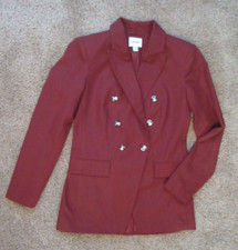 Nine West Sz XS Tunic Length Blazer Jacket Rust