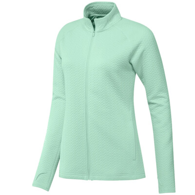 adidas Damen Jacke Full-Zip Layer Golfjacke Freizeit Sportjacke strukturiert
