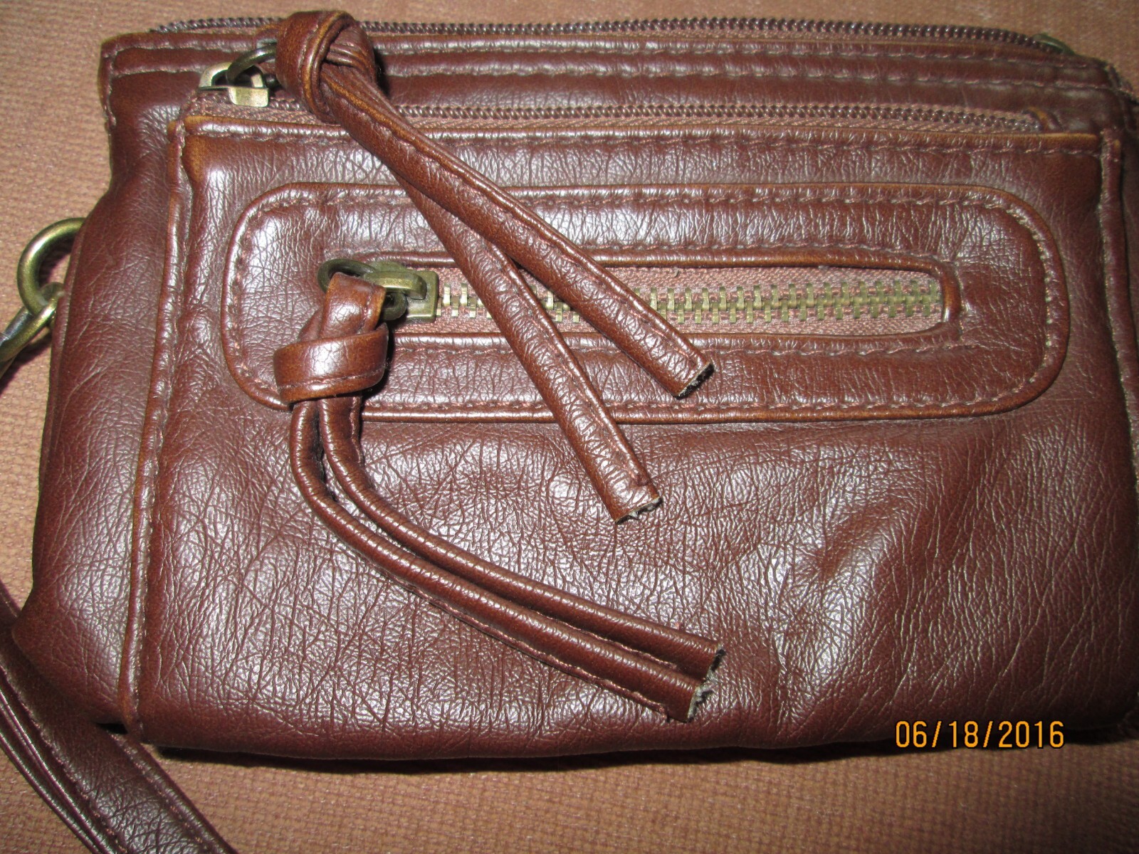 Soft Chocolate Brown Wristlet in Great Condition