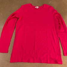 Active Basic Juniors Size 3XL FITTED Pink Long Sleeve Crew Neck Athletic Tee