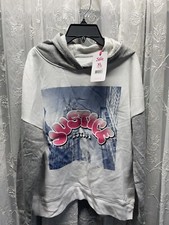 New Girls Sweatshirt Hoodie Gray Graphic Justice XL 16-18 