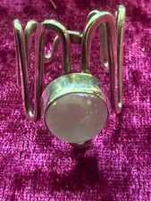 Fun Sterling Silver Wire Ring With Round Rose Quartz Gemstone