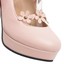 thumbnail 7 - Womens Pumps Round Platform Block Heel Ankle Strap Flower Buckle Shoes 42 43