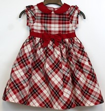 2012 Gymboree Holiday Memories Red White Plaid Dress sz 5T Shiny Lined Bow Cute