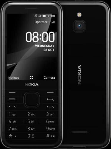 Teléfono Nokia 8000 4G Doble SIM Negro Blanco 4G LTE GSM Desbloqueado KaiOS GPS Bluetooth - Imagen 1 de 7