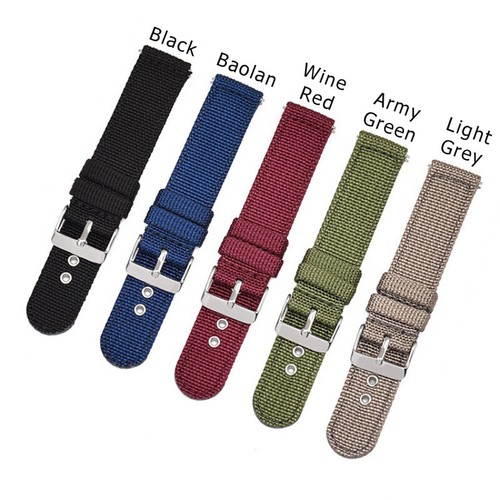 Sport Canvas Nylon Watch Strap 18mm 20mm Watch Band 22mm 24mm Bracelet Wristband - Picture 2 of 16