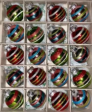 Christopher Radko Shiny Brite Style 1940's design Red 20 Christmas ornaments