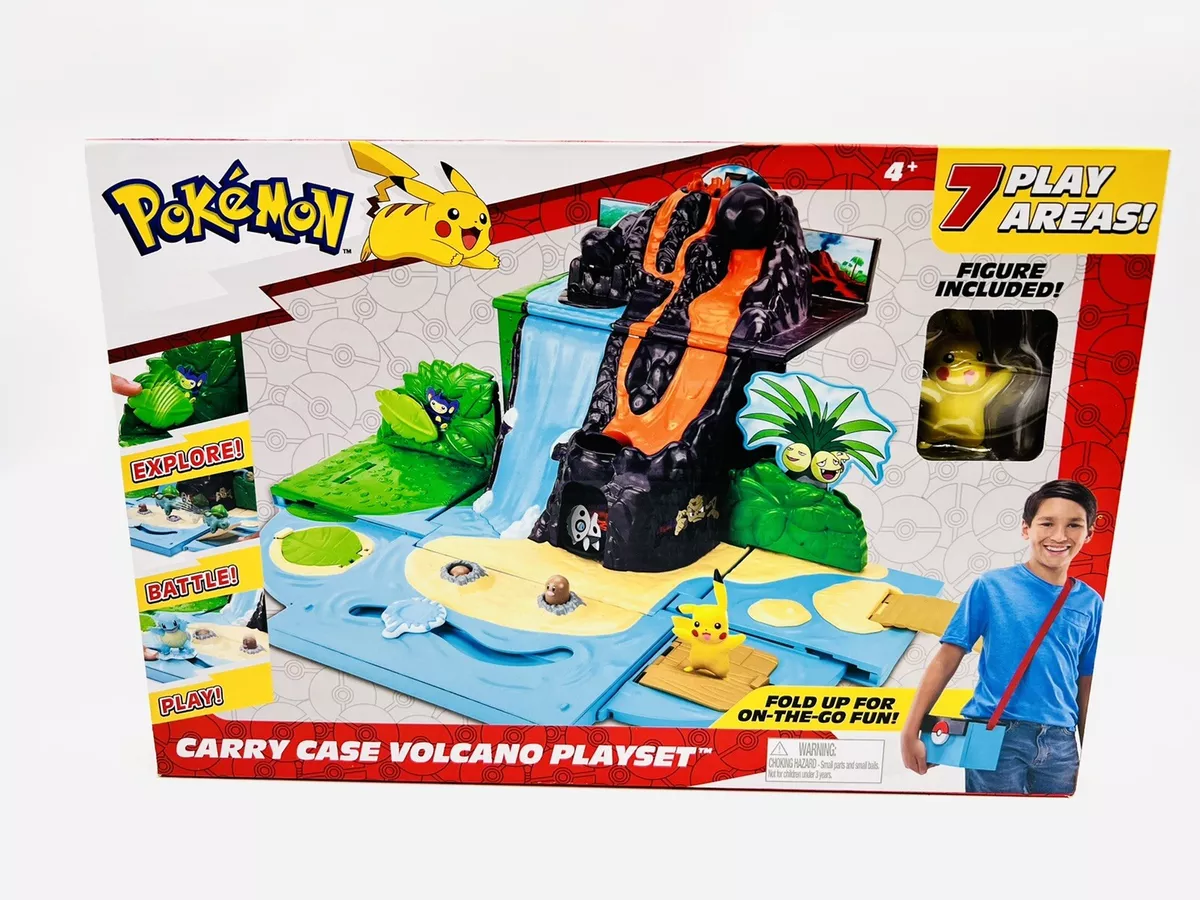 Pokemon Carry Case Playset Portable Backpack Travel Toy 2 Pikachu Figure  New