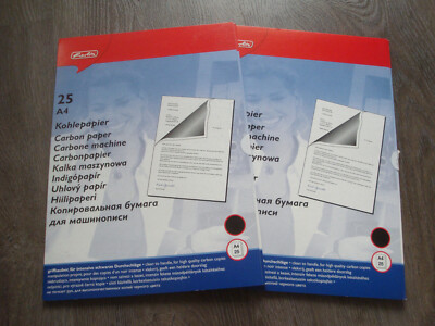 2x 25 Blatt Herlitz Kohlepapier / Durchschlagpapier / schwarz / A4, 50 Blatt