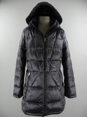 Womens L Andrew Marc Granite Packable 650 Down Long Quilted Coat Jacket Vest Zip