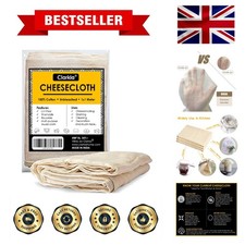 Classic Off-White 1x1m Cotton Muslin Cloth - Ideal for Straining and Baking