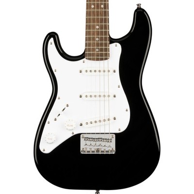 Squier Mini Stratocaster Left-Handed Electric Guitar, Laurel Fingerboard, Black