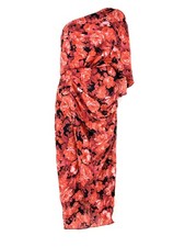 Do+Be Medium One Shoulder Midi Dress Red Floral
