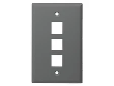 Monoprice Standard Size Keystone Plate 3 Port, Gray, UL