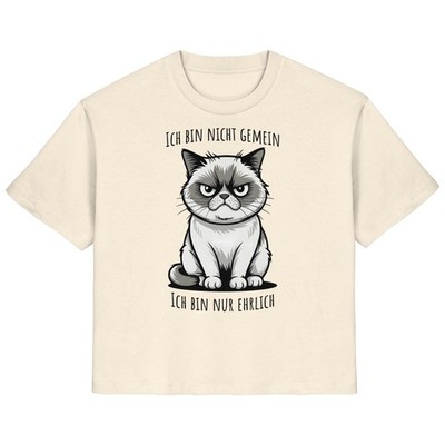 Ich bin nur ehrlich Katzen Print T-Shirt mit witzigen Grumpy Cat Katzenmotiv