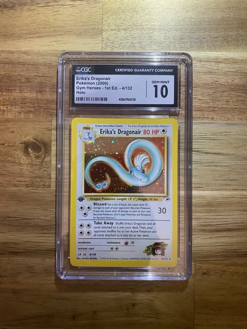 CGC 10 Erika's Dragonair #4/132 Gym Heroes 1st Edition Holo English 2000