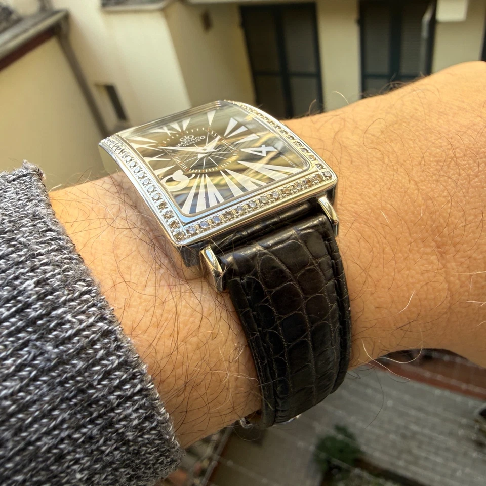 Orologio Uomo Gio Monaco Angelo Small Diamonds forma 28x38mm ref: 240 ETA 1062 Foto 3 de 4